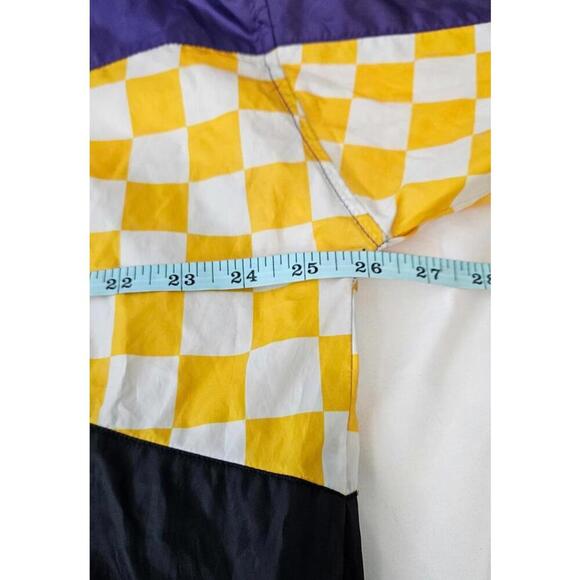 Los Angeles Lakers Women's Vintage Checkered Windbreaker Jacket Size Large - Picture 6 of 7